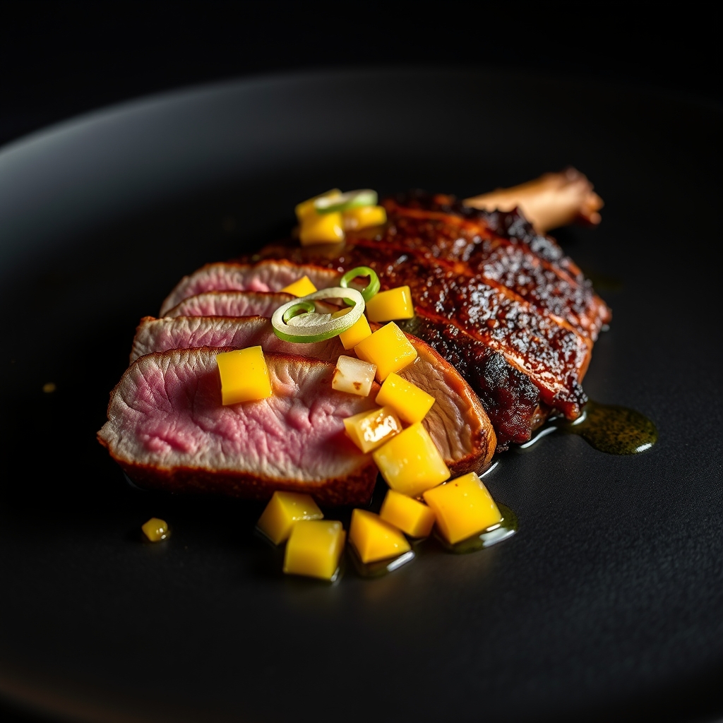 Duck Breast with Mango and Spring Onion