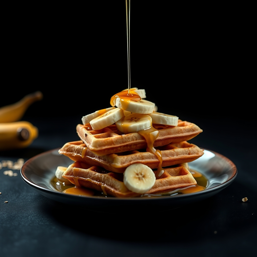 Peanut Butter Oat Waffles